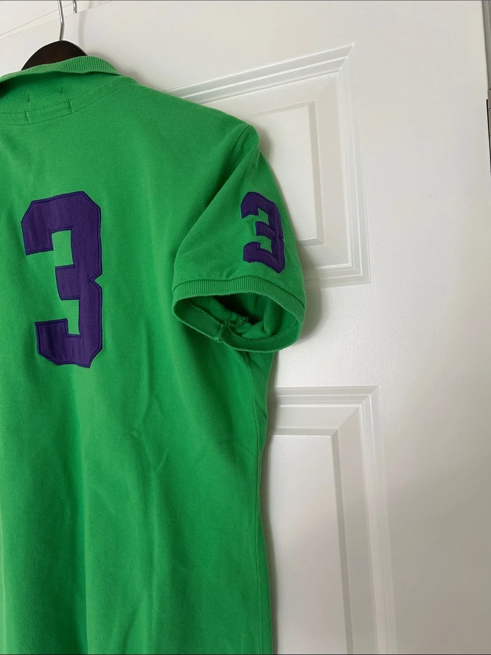 Ralph Lauren Green Polo with Purple Pony Logo